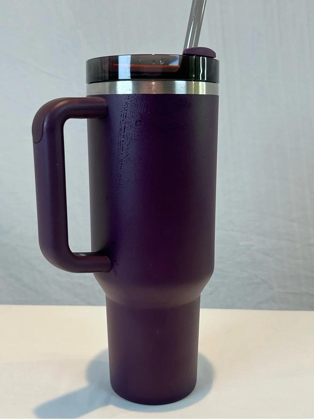 Stanley Plum Purple 40 oz Quencher
H2.0 FlowState Tumbler Mug w Orange logo - Picture 12 of 15